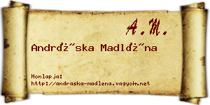 Andráska Madléna névjegykártya